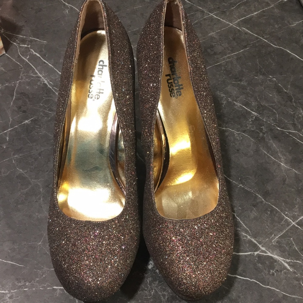Charlotte Russe purple sparkle heels
